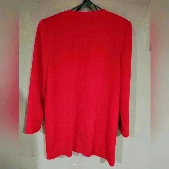 Lord & Taylor Leslie fay vibrant long Blazer red women's size 16 - Picture 5 of 5